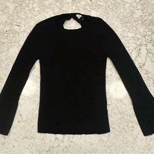 Black Bell Cuff Crew Neck Sweater